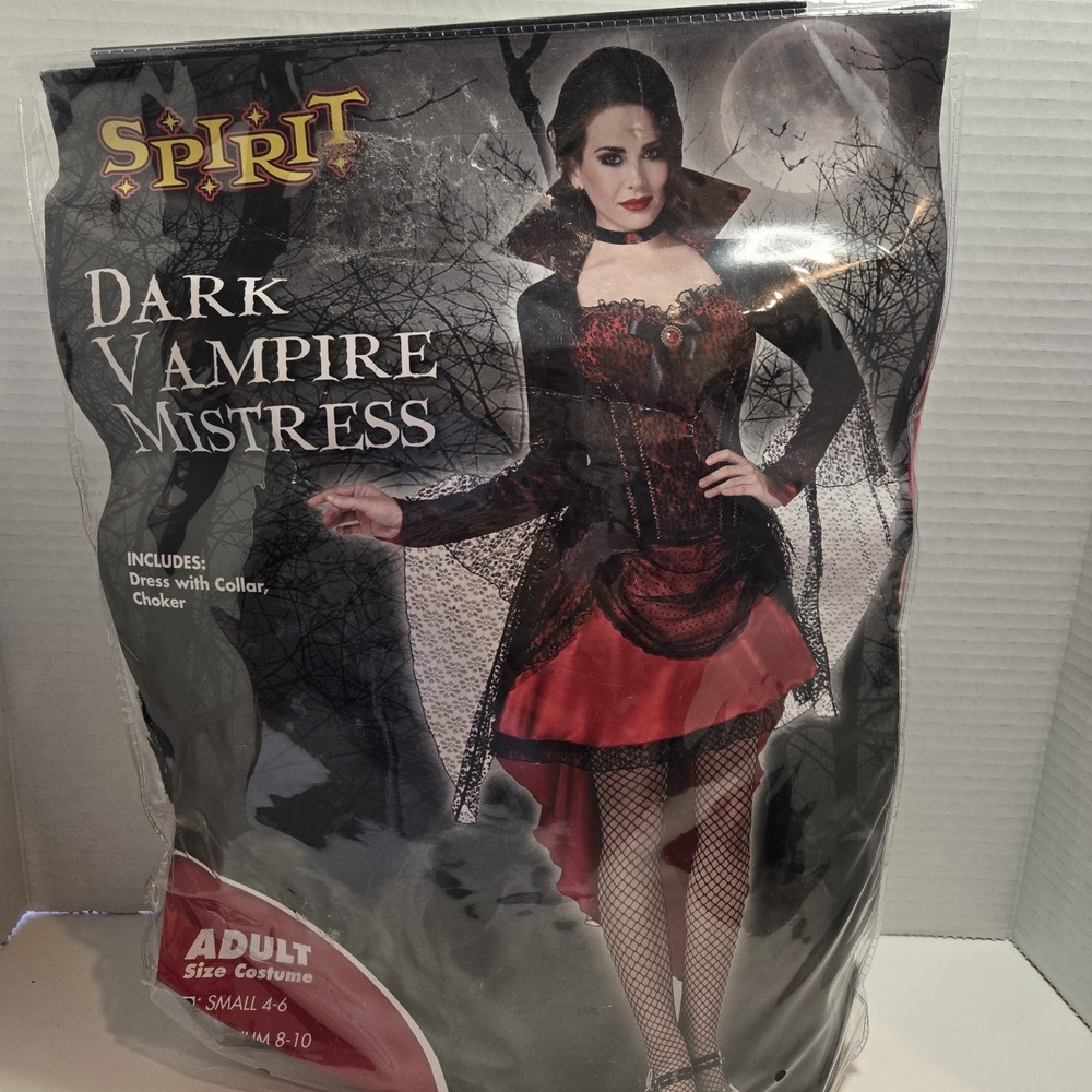 Spirit costumes Adult Womens Size‎ S 4-6 dark Vampire mistress Costume Halloween
